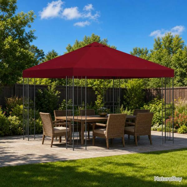 Pavillon 3 x 3 m Bordeaux Polyester et Acier 190 gsm