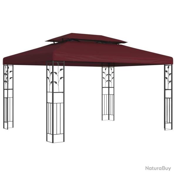 Pavillon 3,97 x 2,96 x 2,68 m Bordeaux Polyester et Acier