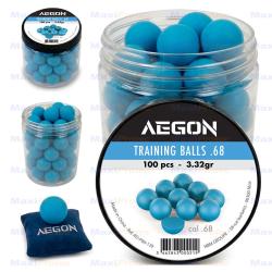 100 balles entrainement bleues cal.68 AEGON