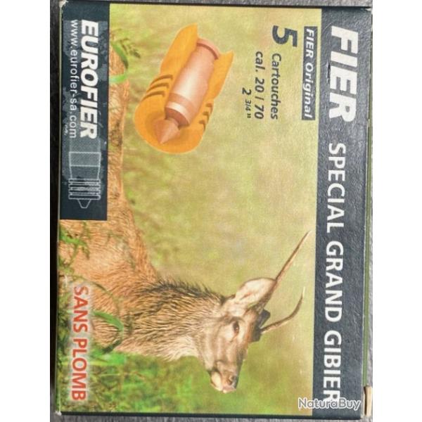 Balle FIER 20/70 grand gibier sans plomb par 5