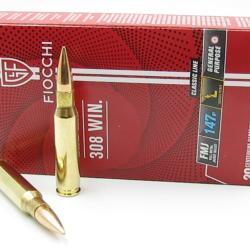 Cartouches Fiocchi .308 Win FMJ 147 gr / 9,55 g  X400 munitions