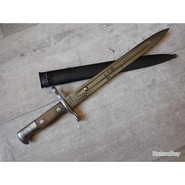 Baionnette Suisse mod�le 1889 modifi�e 1899 pour fusils 1889 ou 96/11 Schmidt Rubin
