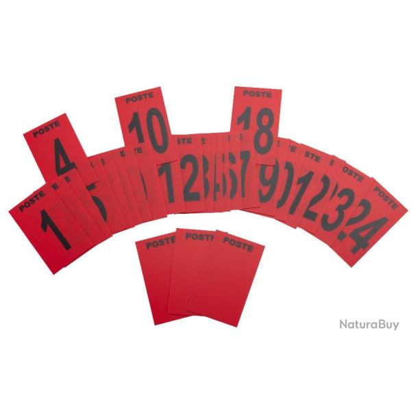 LOT DE 27 PLAQUES POSTES DE CHASSE ROUGE