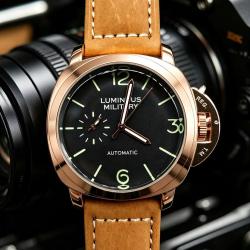 Superbe Montre Classique Homme Acier Luminous Military-Rose Brown 20260718000054