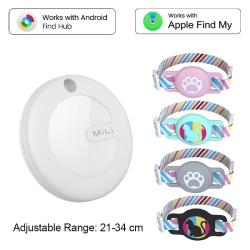 Collier Chien Chat avec Traceur Apple Android-Blanc 20260729082526