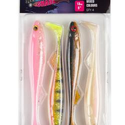 Leurre Souple Fox Rage Slick Shad Mixed Colour Pack 11cm Par 4 UV Pink Candy / UV Perch / UV Dark oi