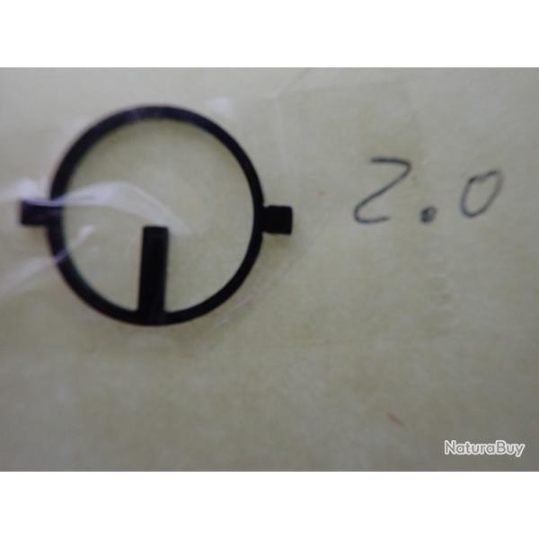 Insert, iris, grain de tunnel pour dioptre TAR - Taille 2.0 - 16,9 mm diam�tre. Anschutz ? Hammerli?