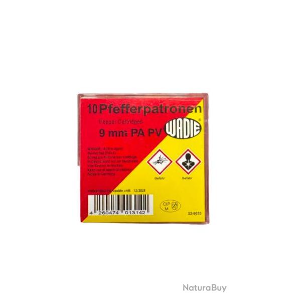 Cartouches WADIE calibre 9mm/380 � gaz x10