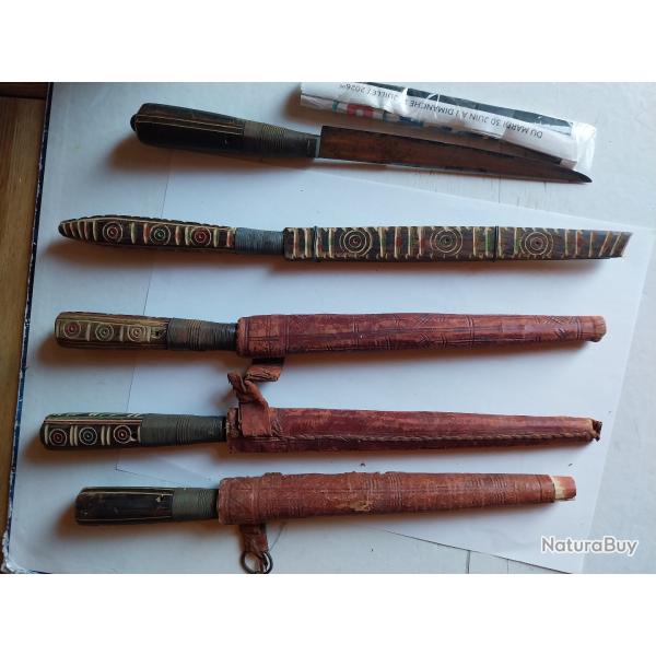 LOT DE 5 POIGNARDS TRADITIONNEL NORD AFRICAIN