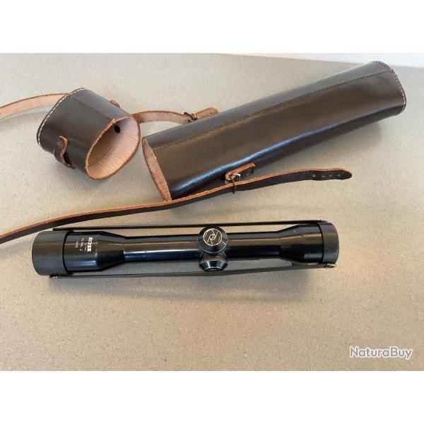 Lunnette de tir Zeiss 4 X 32 avec fourreau en  cuir
