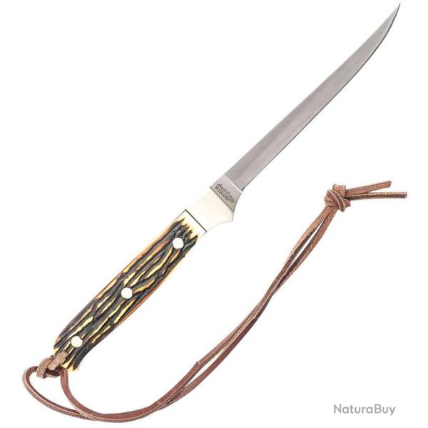 Couteau Fixe Schrade Uncle Henry Fillet Lame Acier 7Cr17MoV Manche Staglon �tui Cuir SCH1116438
