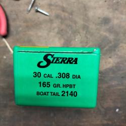 Ogive Sierra cal 30 165Gr HPBT Ref. 2140