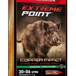 Cartouches WINCHESTER calibre 30-06 EXTREME POINT COOPER IMPACT 180GR SANS PLOMB x20