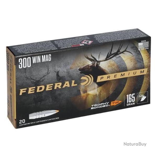 Cartouches FEDERAL calibre 300 win mag TROPHY BONDED 165grs x20