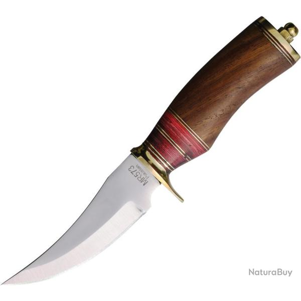 Couteau Fixe Marbles Hunting Knife Lame Acier Inox Manche Bois Housse Cuir MR573