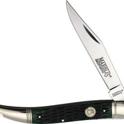 Couteau Pliant Marbles Large Toothpick Green Bone Lame Acier Inox Manche Os MR629