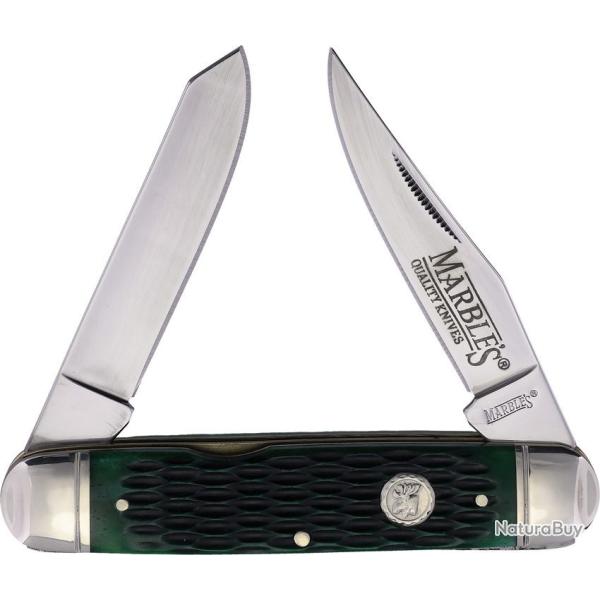 Couteau Pliant Marbles Two Blade Jack Lame Acier Inox Manche Os MR631