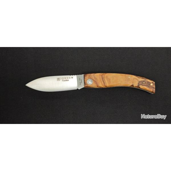 Couteau Pliant Joker Tucan NO-162 - Manche en Bois d'Olivier - Lame Acier Inoxydable 420