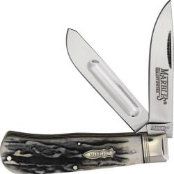 Couteau Pliant Marbles Jumbo Trapper Lame Acier Inox Manche Os MR674