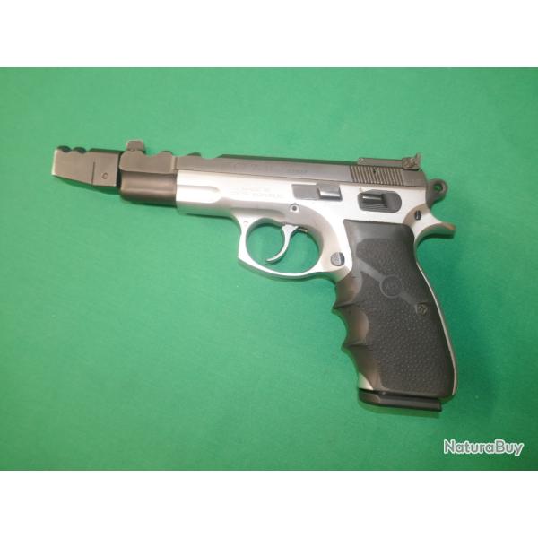 Pistolet CZ 75 B IPSC Bicolore en 9x19mm Plaquettes HOGUE