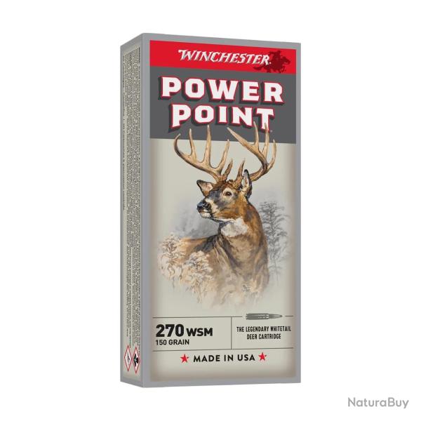 MUNITIONS WINCHESTER 270 WSM POWER-POINT 150GR