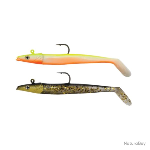 LEURRE SOUPLE ADAM'S LANCEEL 100MM - YELLOW WHITE + GOLD (2 PCS)