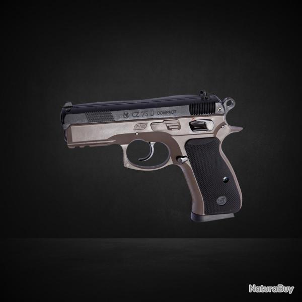 PISTOLET 6MM CZ 75D COMPACT RESSORT BICOLORE