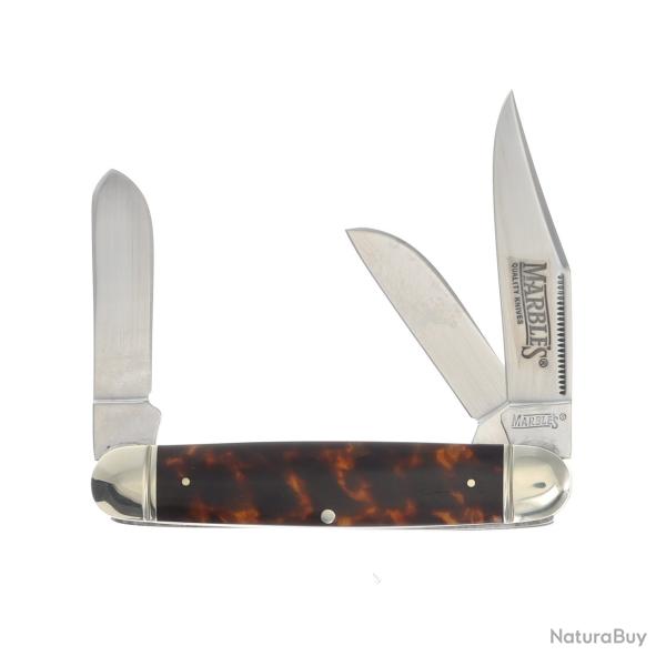 Couteau Marbles Cattleman Folder 3 Lames Lame Acier Inox Manche �caille de Tortue ABS MR696