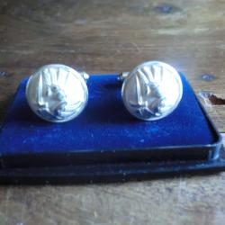 bouton coffret de manchettes argent&eacute;  tap  para