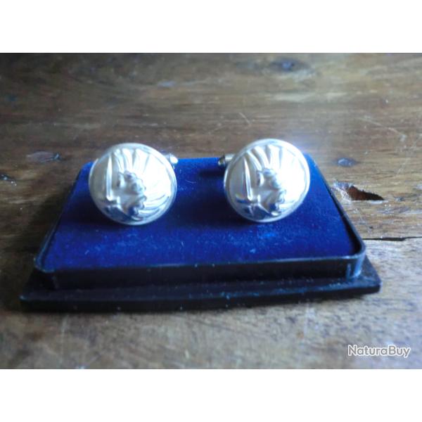bouton coffret de manchettes argent�  tap  para