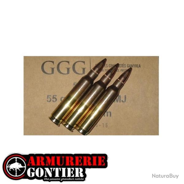 Munition GGG cal.223 Rem FMJ 55 gr boite de 50