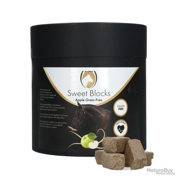 Excellent Horse Sweet Blocks Grain-Free Apple - Ref SWEE002ADE - EAN 8716759653887 - Livraison rapid