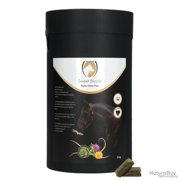 Excellent Horse Sweet Blocks Grain-Free Herbs - Ref SWEE007AA - EAN 8716759653900 - Livraison rapide