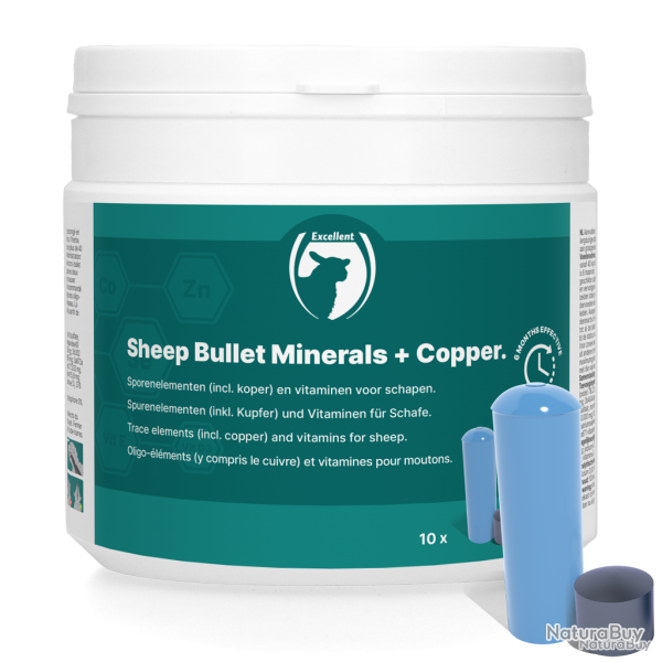 Excellent Sheep Bullet Minerals + Copper - Ref OVIV08010 - EAN 8716759539341 - Livraison rapide