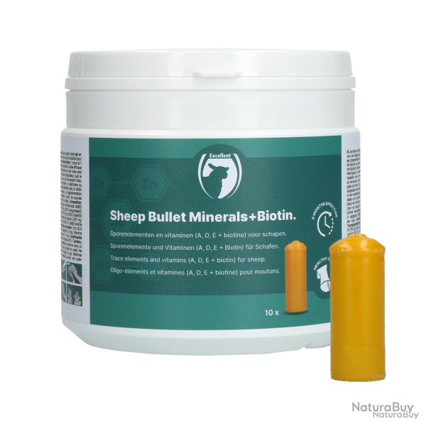 Excellent Sheep Bullet Minerals + Biotin - Ref SHEE09010 - EAN 8716759636460 - Livraison rapide