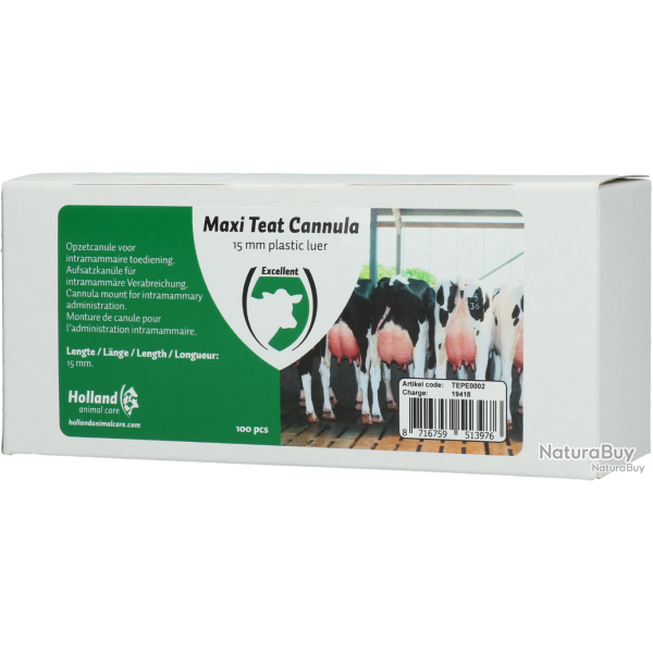 Excellent Maxi Teat Cannula 15 mm - Ref TEPE0002 - EAN 8716759513976 - Livraison rapide