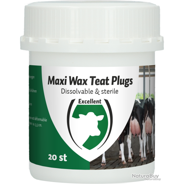 Excellent Maxi Wax Teat plugs - Ref TEPE0003F - EAN 8716759551565 - Livraison rapide