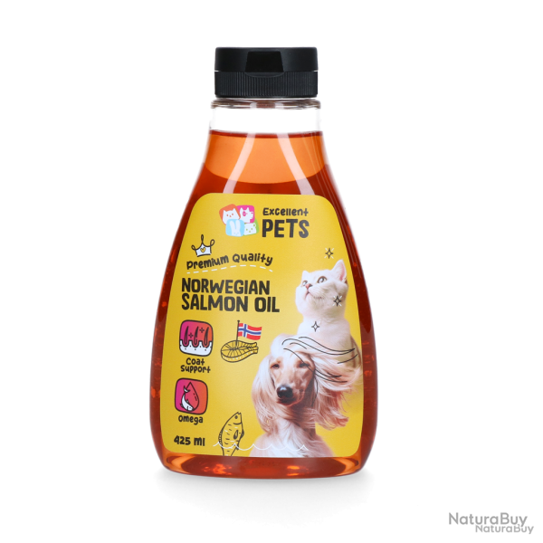 Excellent Pets Huile de Saumon Norvegienne - Ref DOGF0500N - EAN 8716759663336 - Livraison rapide