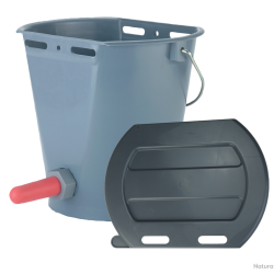 Calf bucket plastic + Teat 2-sided Flat - Ref KALF0003 - EAN 4018653140048 - Unbranded