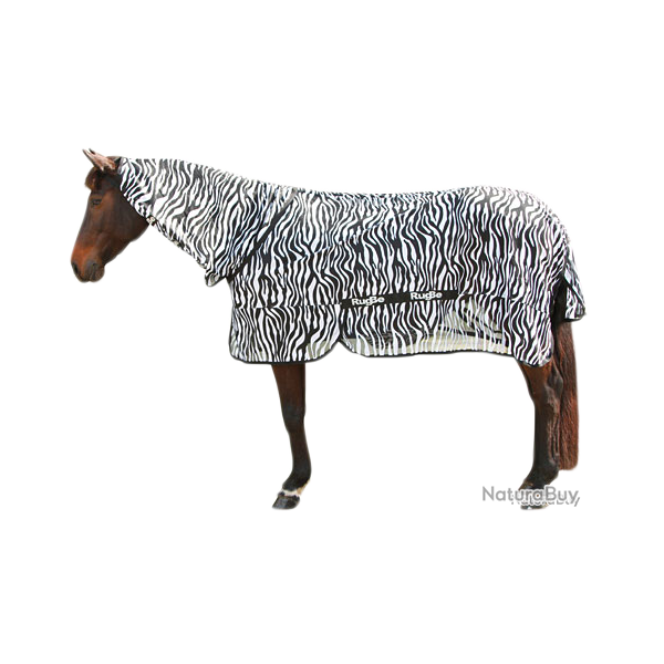 Fly & Eczema Blanket Zebra with neck-section 195cm - Ref VLIE00405K - EAN 4018653928592 - Unbranded