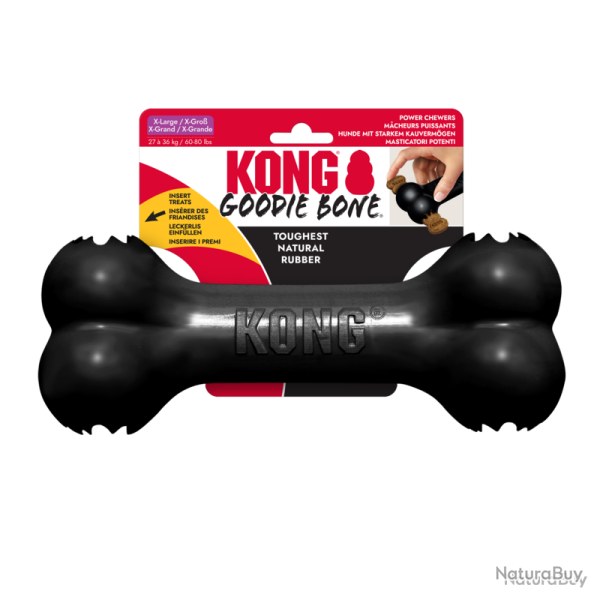 KONG Goodie Bone Noir - Ref KONG10017E - EAN 0035585356723 - Livraison rapide