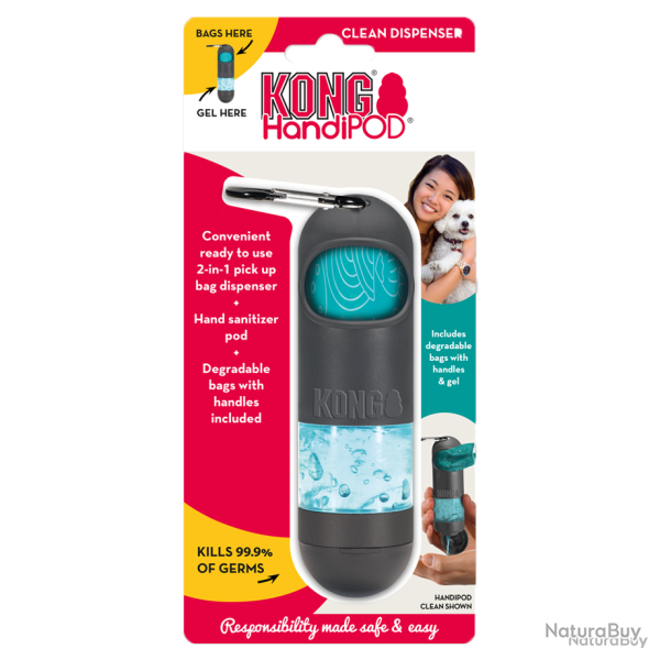 KONG HandiPOD Clean Dispenser - Ref KONG8401 - EAN 5060428497610 - Livraison rapide