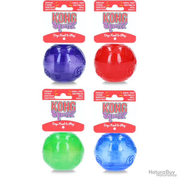 KONG Squeezz� Ball Assorti - Ref KONGPSB1E - EAN 0035585032016 - Livraison rapide
