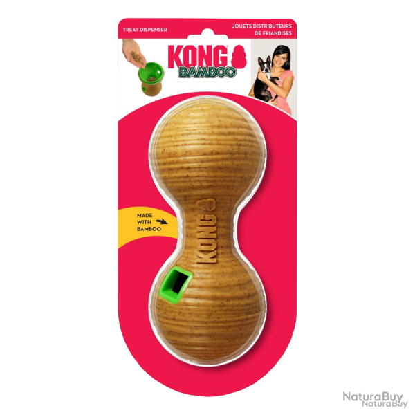 KONG Bamboo Feeder Dumbbell - Ref KONGPTB22E - EAN 0035585475257 - Livraison rapide