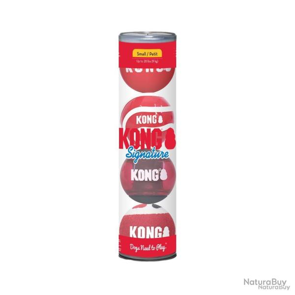 KONG Signature Balls 4-Pack - Ref KONGSKM3E - EAN 0035585523040 - Livraison rapide