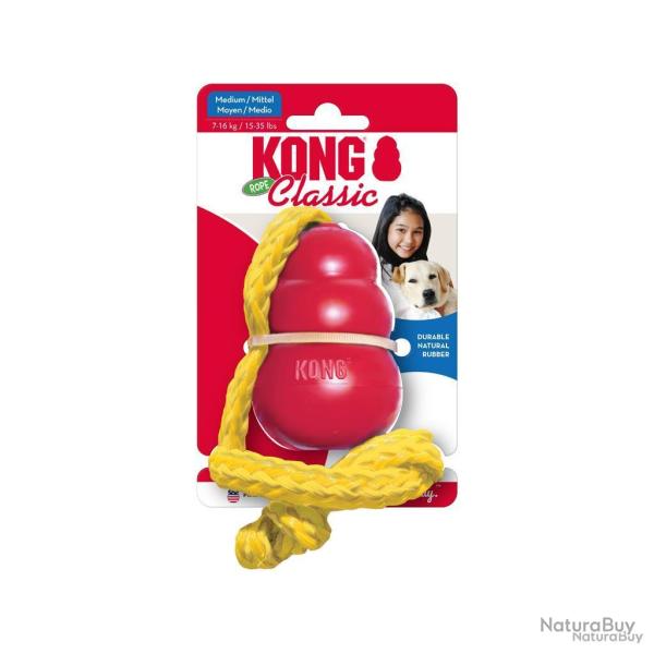 KONG Classic with Rope - Ref KONGT2FE - EAN 0035585356075 - Livraison rapide