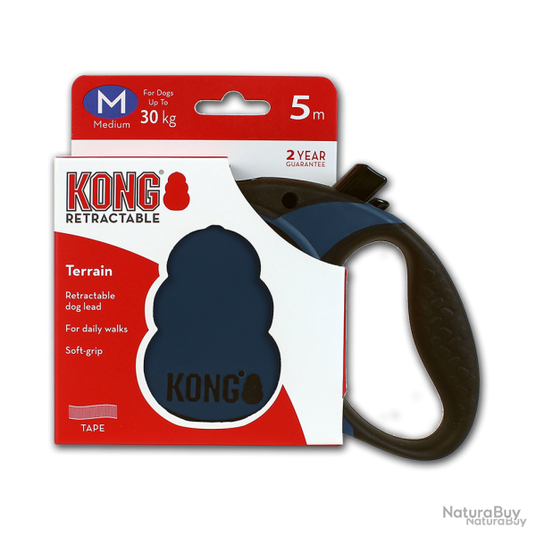 KONG Retractable Leash - Terrain - Ref KONGTRNMDBL - EAN 0047181150315 - Livraison rapide