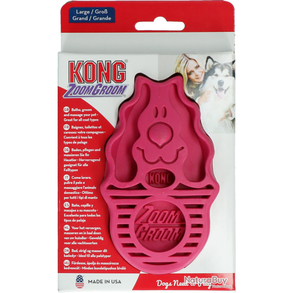 KONG ZoomGroom Rassberry Large - Ref KONGZG1E - EAN 0035585511139 - Livraison rapide