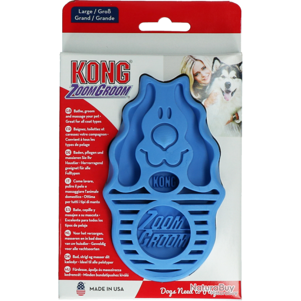 KONG ZoomGroom Rassberry Large - Ref KONGZG2E - EAN 0035585511115 - Livraison rapide
