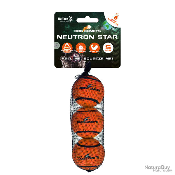 Dog Comets Tennis Ball (with Squeaker) Neutron Star - Ref COME082BS - EAN 8716759641518 - Livraison